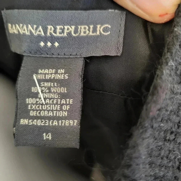 Banana Republic Black Tweed Wool Fully Lined Minimalist Career Wear Suit(12/14) - Picture 13 of 14